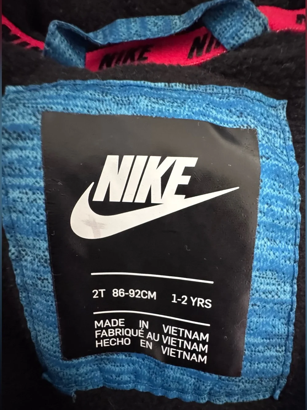 Nike Kids Blue Insulated Puffer Jacket with Stripe Detail